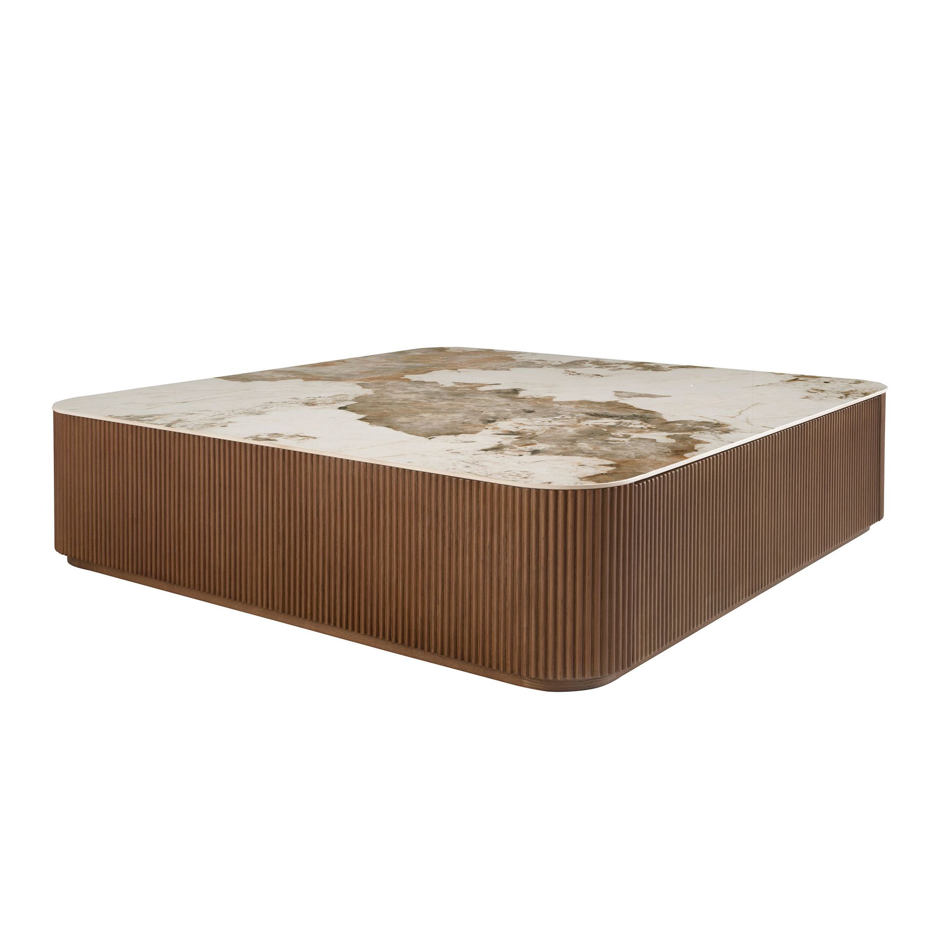 Журнальный столик 2140/CT23067 из ореха и керамики в мраморной отделке Angel Cerda