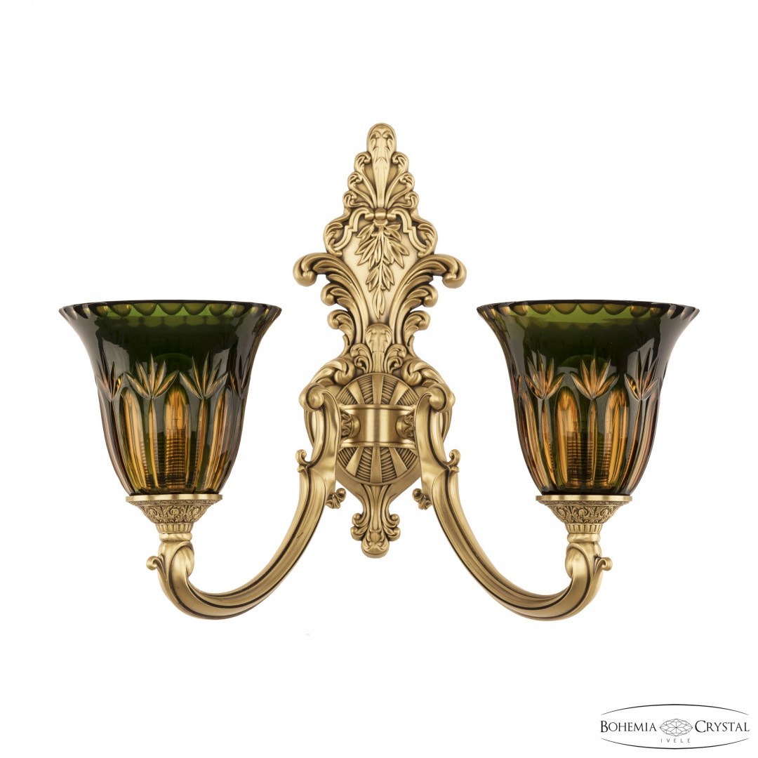 Бра бронзовые с хрусталём 7209B15/2/175 FP P2 U Amber-Green/H-1I