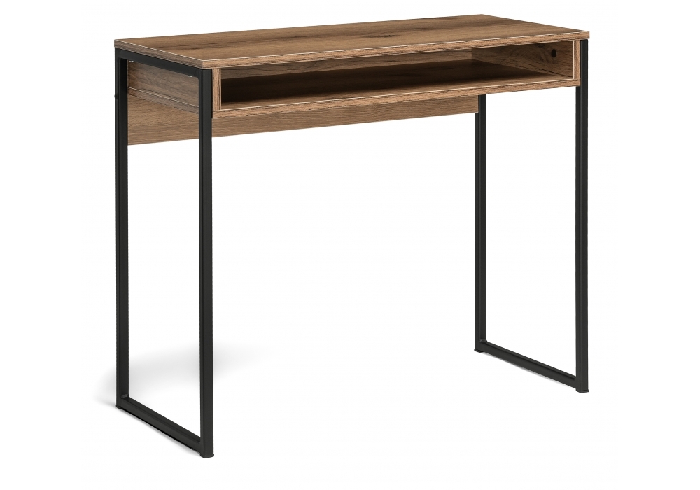 Стол Woodville Лео Лофт черный матовый / дуб делано темный 489680