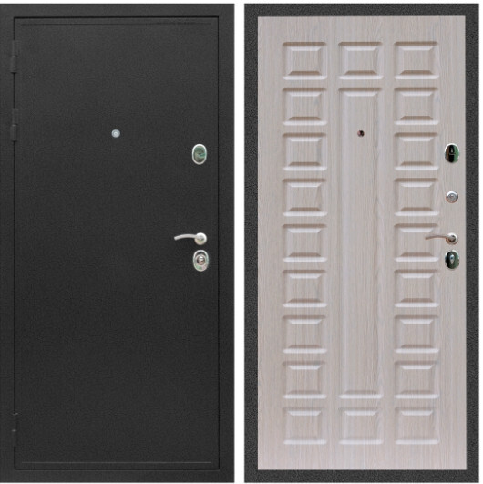 Дверь входная Graf Престиж Черный крокодил / МДФ 16 мм ФЛ-183 Сандал белый