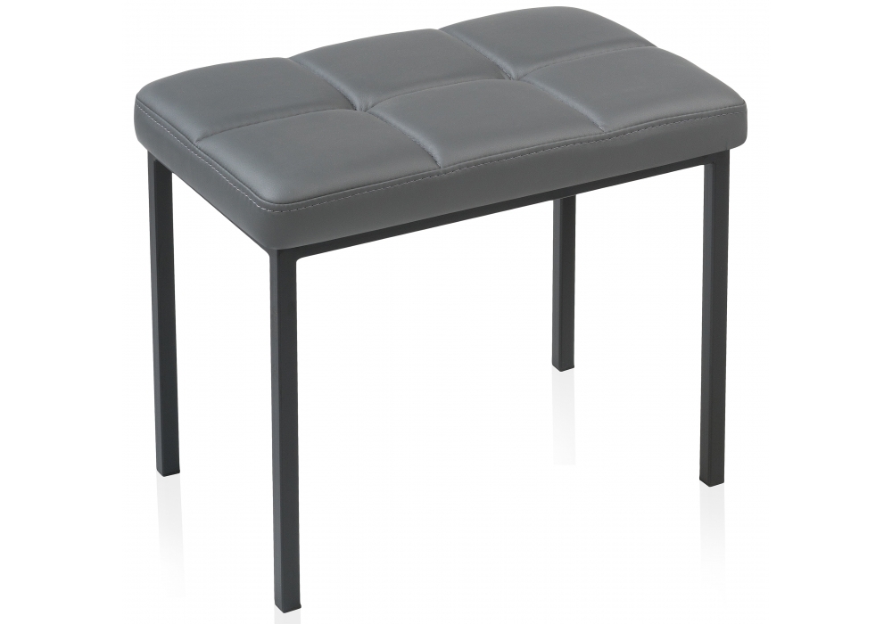 Банкетка Woodville Дион кожзам темно-серый / черный матовый 424172