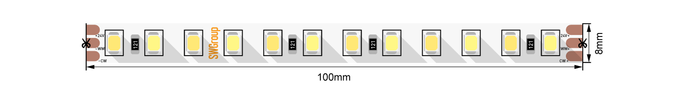 Лента светодиодная SWG SWG2P120-24-14.4-WWW-20