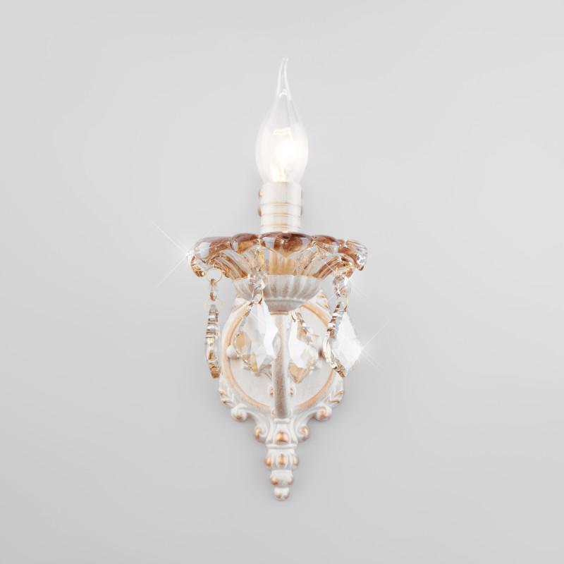 Бра Eurosvet 10118/1 белый с золотом/тонированный хрусталь Stro