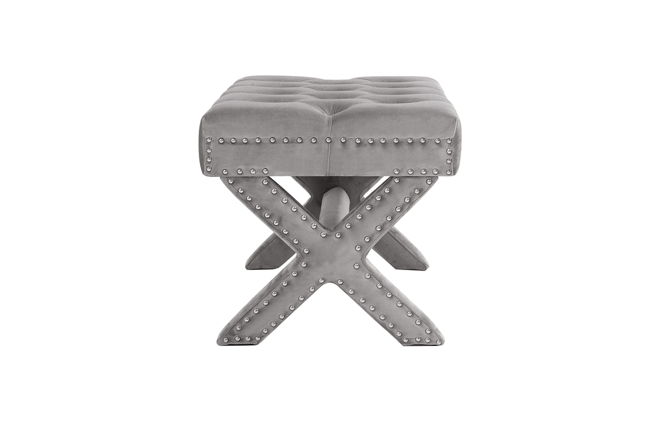 Пуф велюровый серый Garda Decor Neil GR