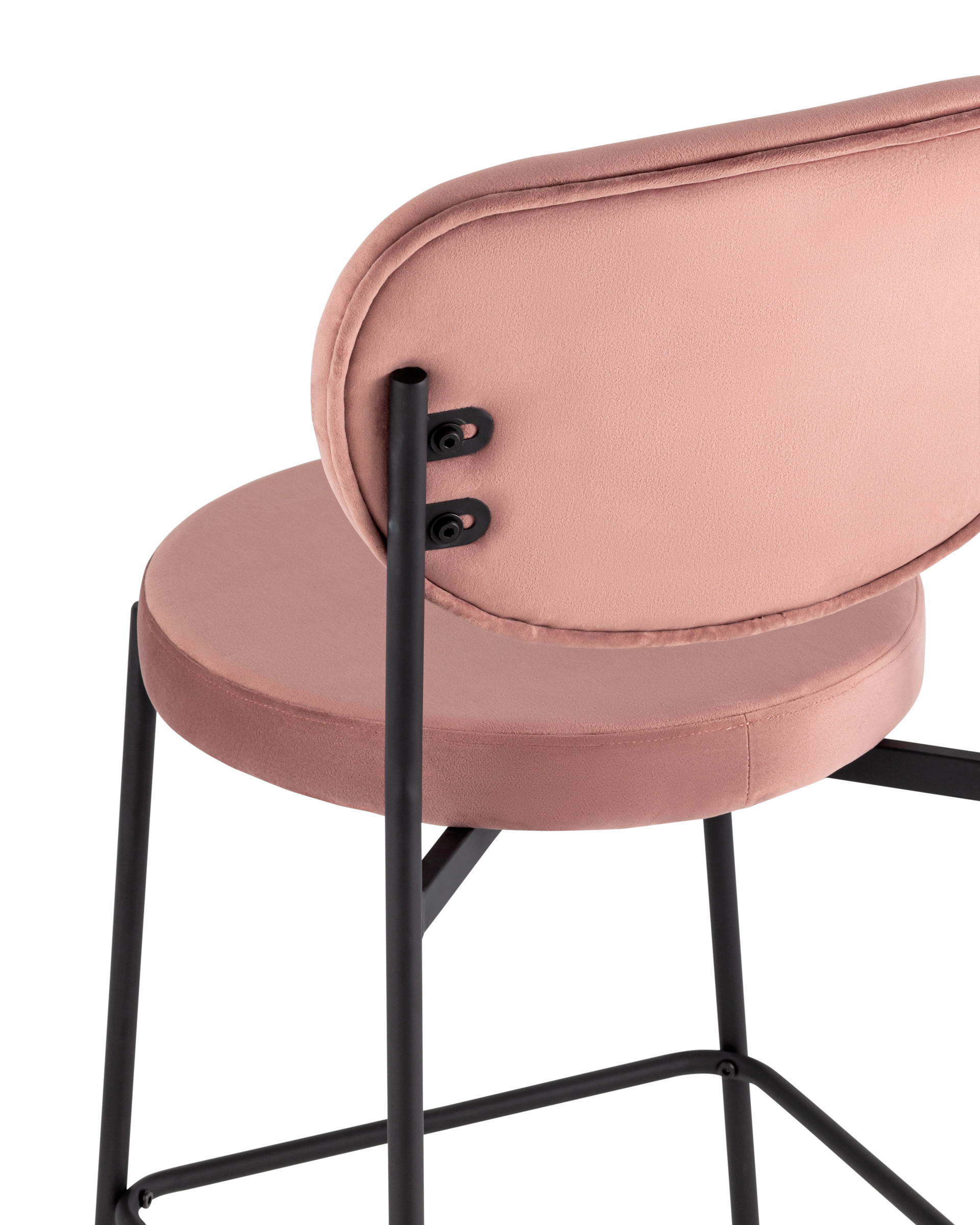 Стул полубарный Барбара NEW велюр пыльно-розовый Stool Group