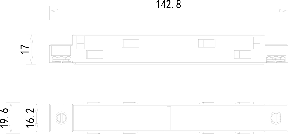 Токопроводящий прямой соединитель для подвесного/накладного/встраиваемого шинопровода Donolux Connector 180W
