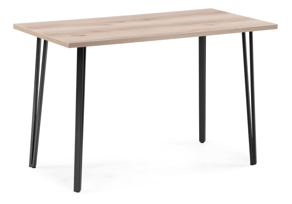 Стол деревянный Woodville Денвер Лофт 120х60х75 25 мм дуб светлый делано / черный матовый 516125