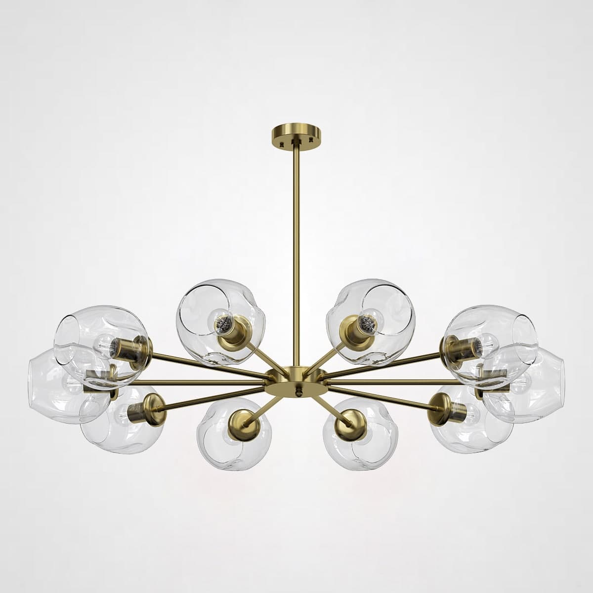 Люстра на штанге MARINE B 12 lamps Gold/Transparent by ImperiumLoft