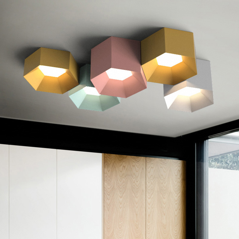 Потолочный светильник HEXAGON A H18 Light green by ImperiumLoft