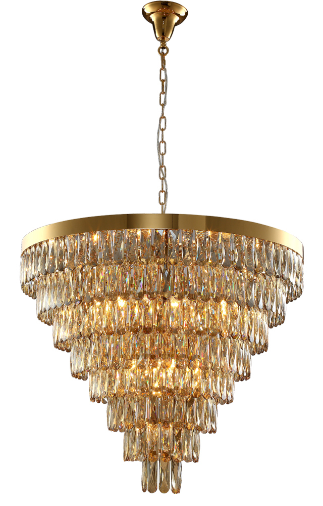 Люстра Crystal Lux ABIGAIL SP22 D820 GOLD/AMBER