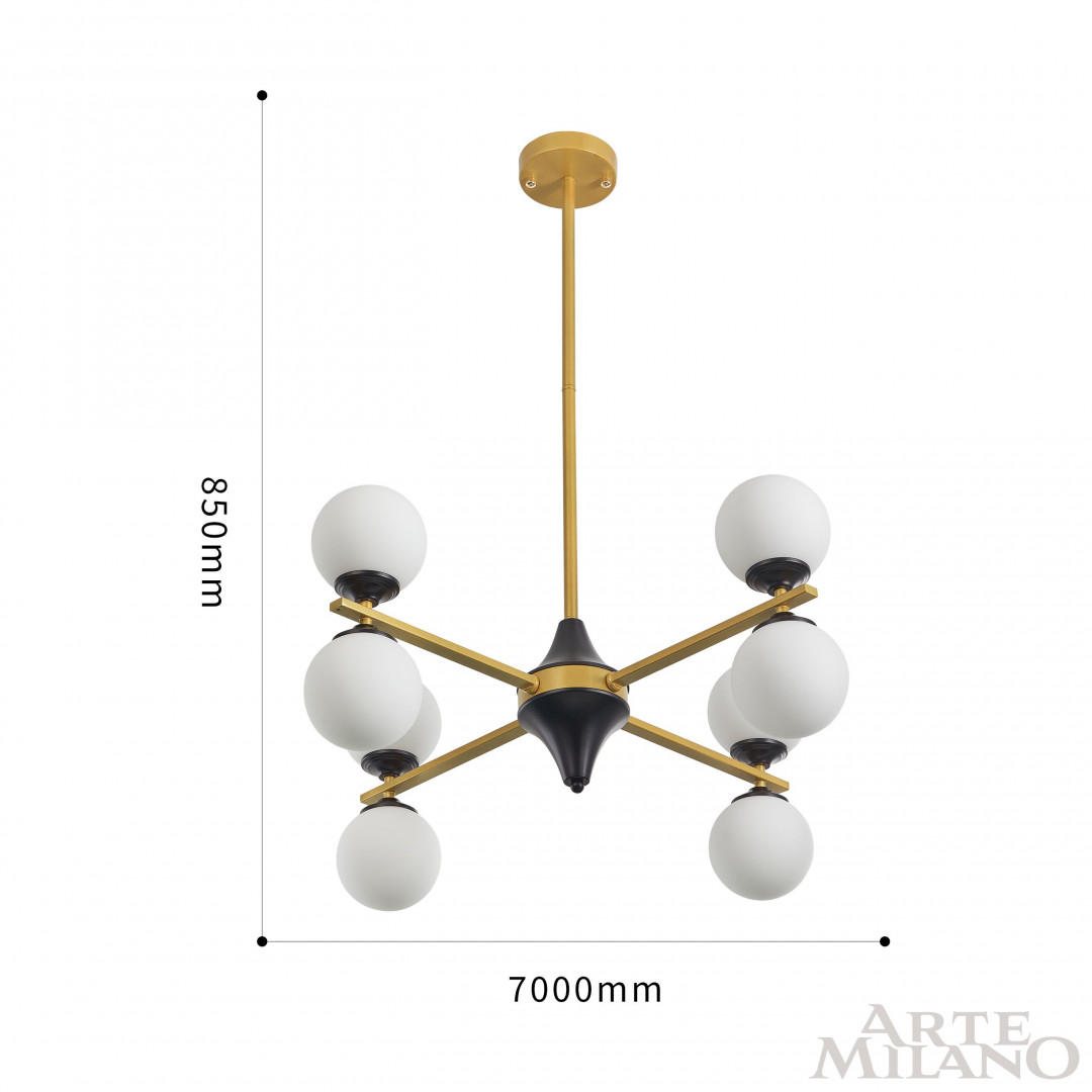 Люстра 271580/8 BK/GD Arte Milano
