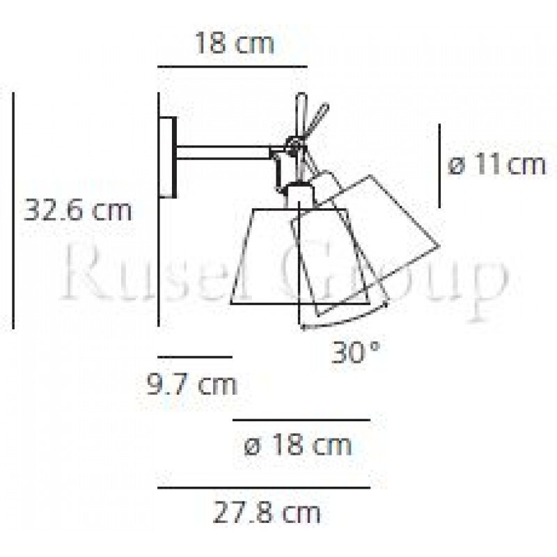 Настенный светильник Artemide TOLOMEO PARETE DIFFUSORE 18 Настенный светильник Artemide TOLOMEO PARETE DIFFUSORE 18