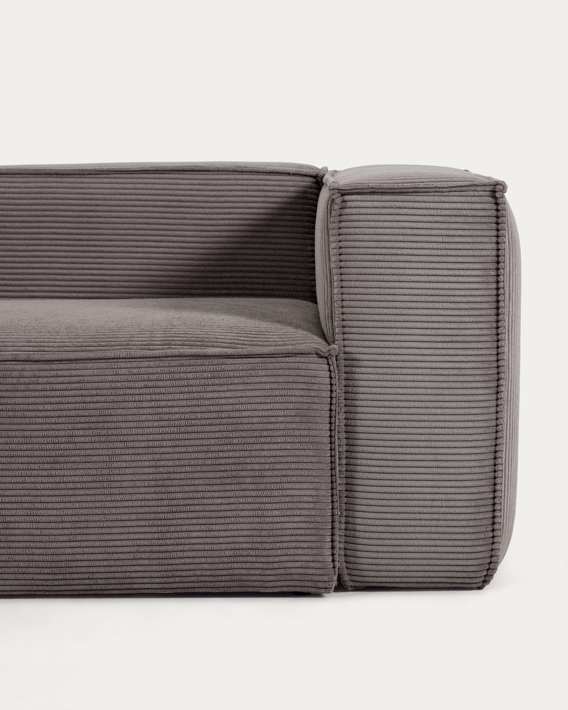 Угловой 6 местный диван Blok 320 x 320 cm серый вельвет La Forma 102396