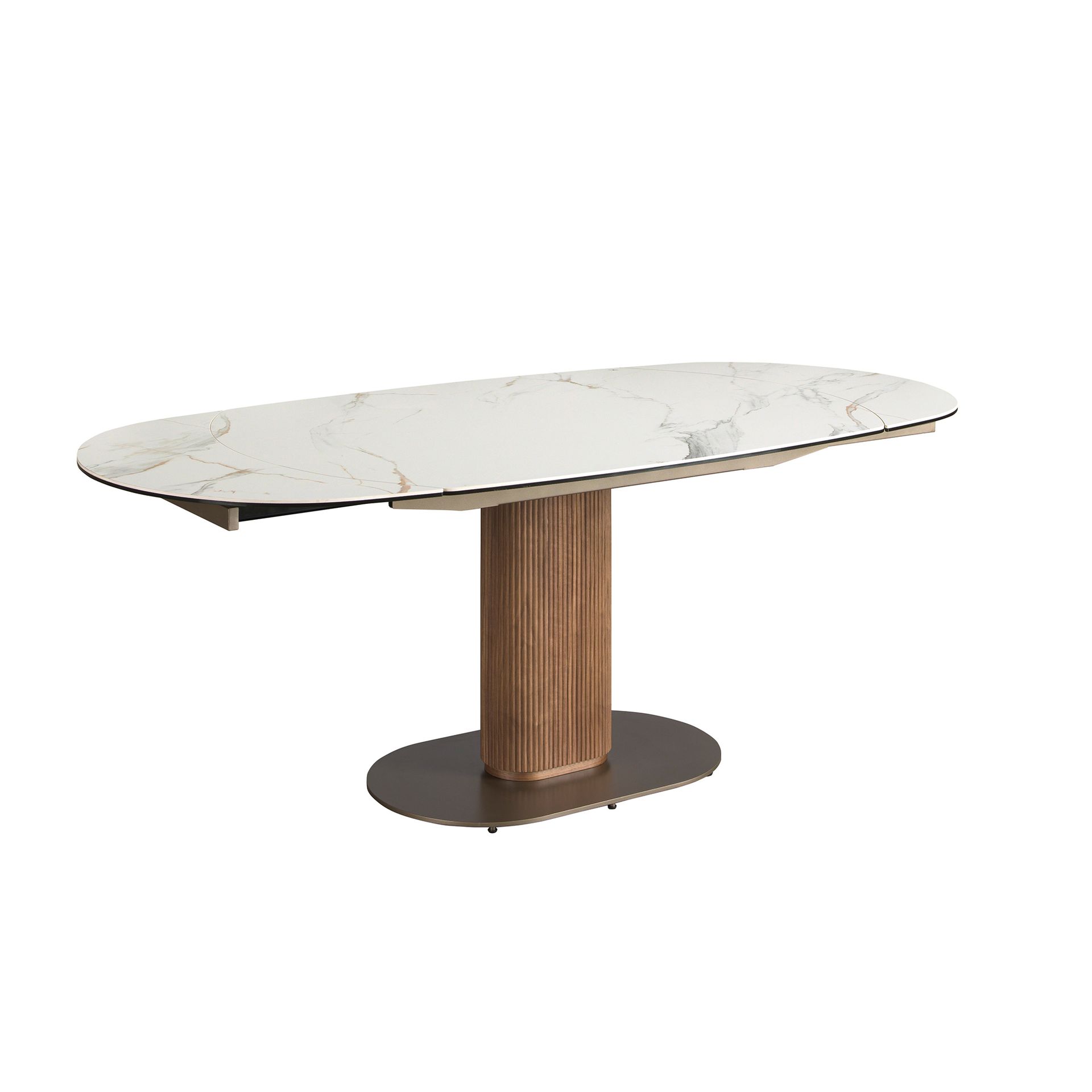 Раздвижной обеденный стол 1165 из ореха и белой керамики Angel Cerda