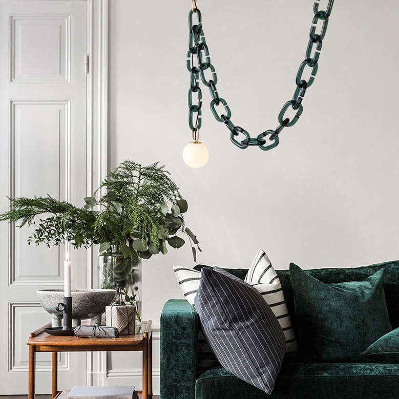 Подвесной светильник CHAIN 2 green by ImperiumLoft