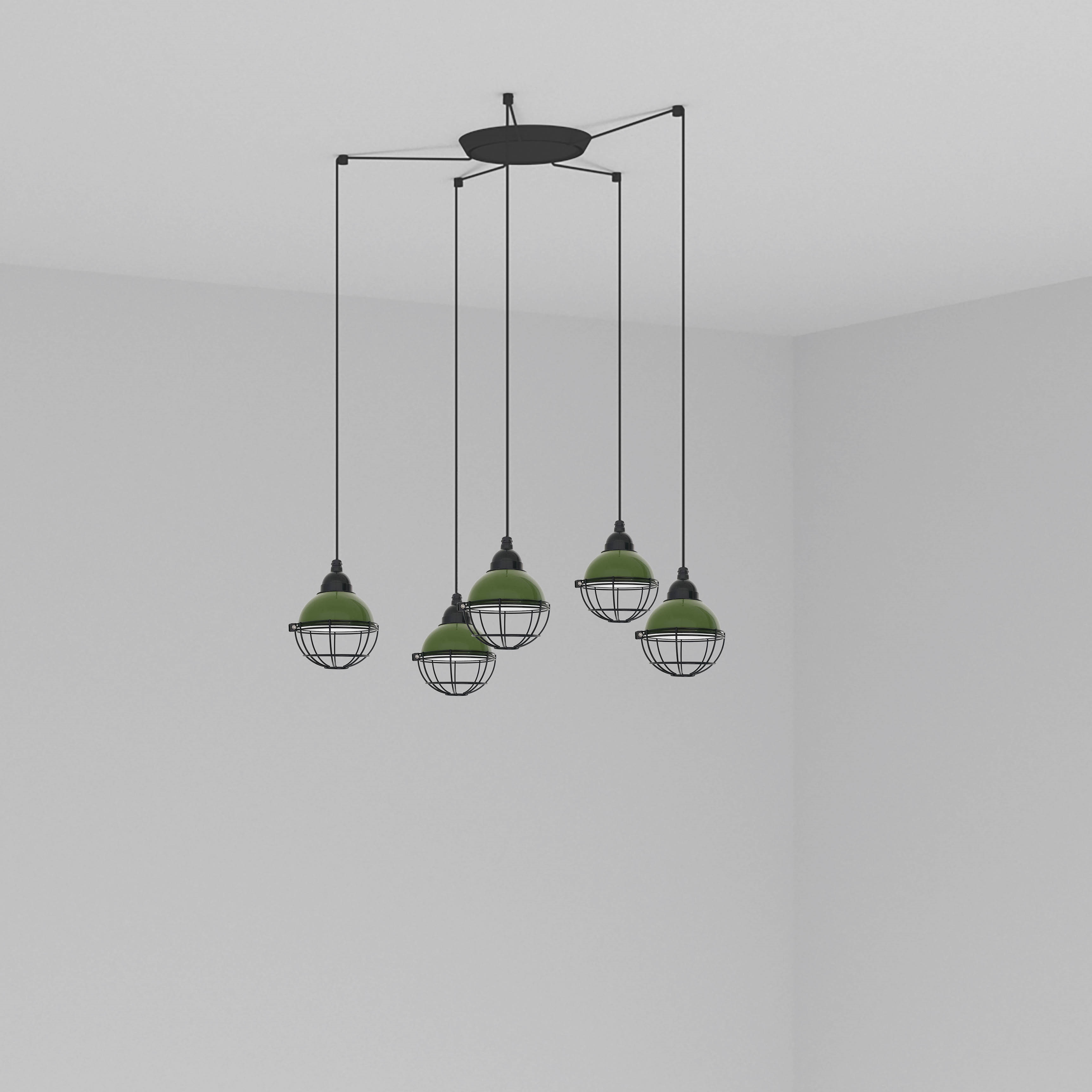 Люстра Claire 5L зеленая Faro