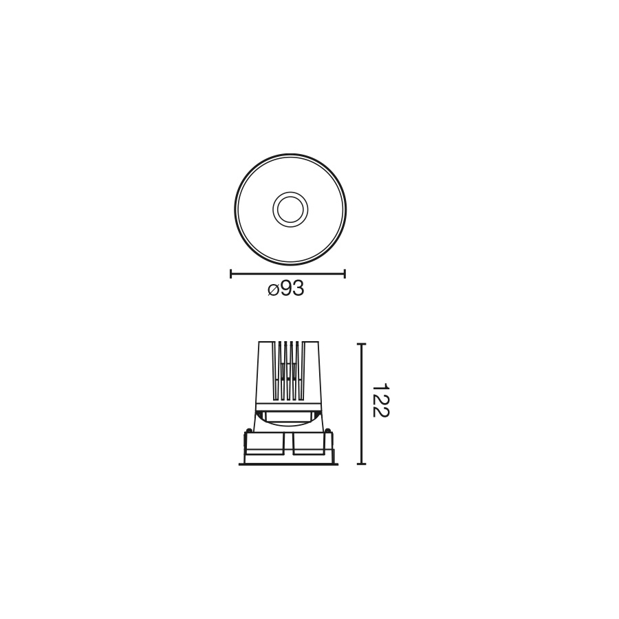 Встраиваемый светильник DEEP 60 R белый 60° 2700K CRI90 STRIPY Faro