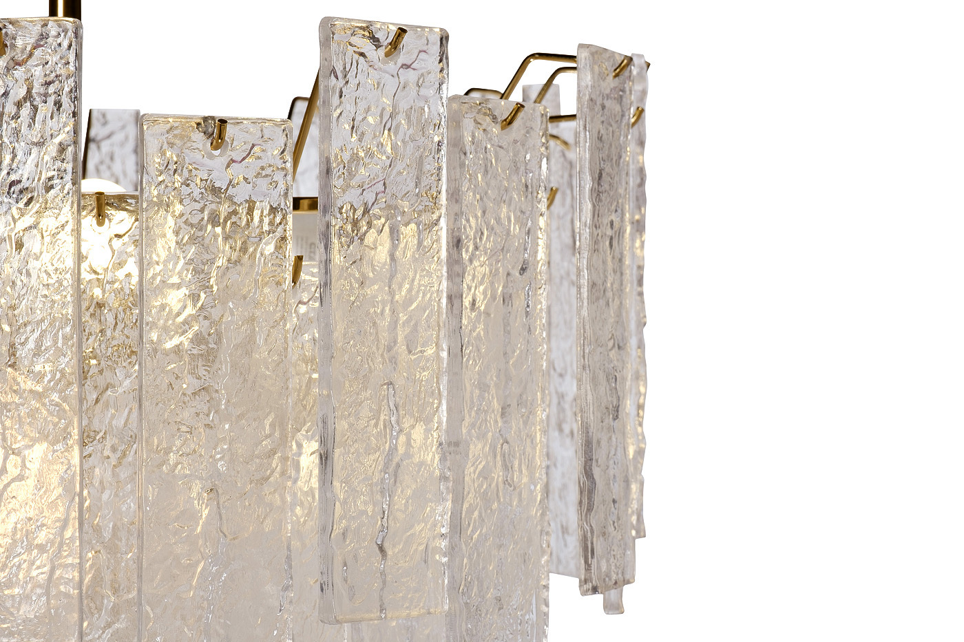 Люстра потолочная ICE рифленое стекло/латунь Garda Decor 91GH-1014-8