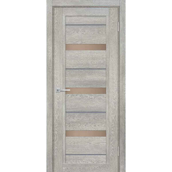 Межкомнатная дверь Graf ТЕХНО-803 бронза сатинат, серый лакобель Чиаро гриджио (2000 х 700)