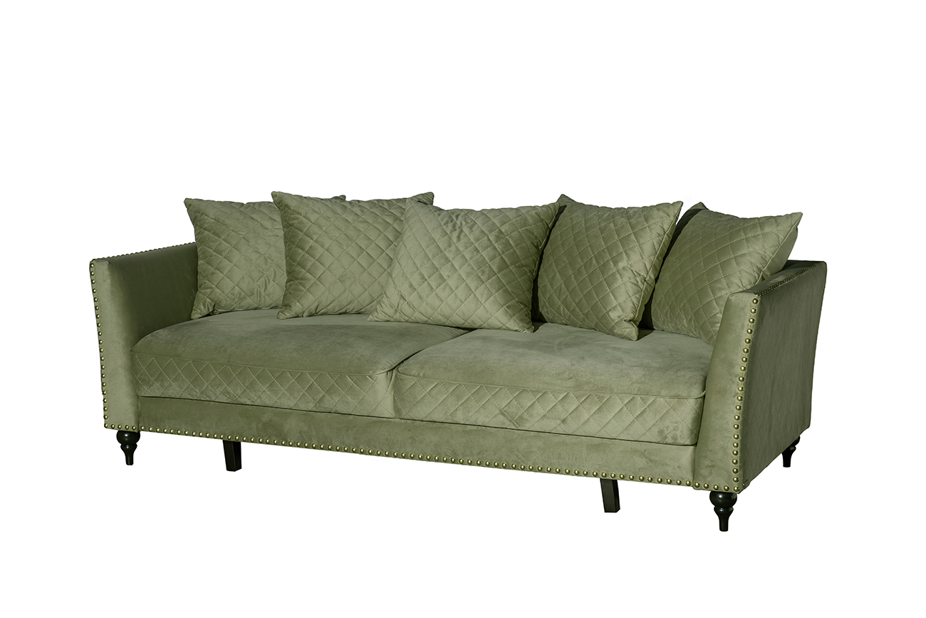 Диван Sorrento 230M трехм.раск,велюр оливковый Colt1002-OLIV 230*101*86 Garda Decor SORRENTO-230M-Colt1002-OLIV