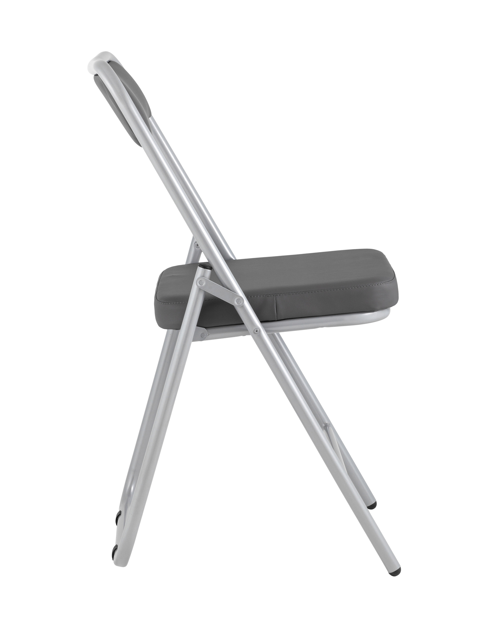 Складной стул Джонни экокожа серый каркас металлик Stool Group