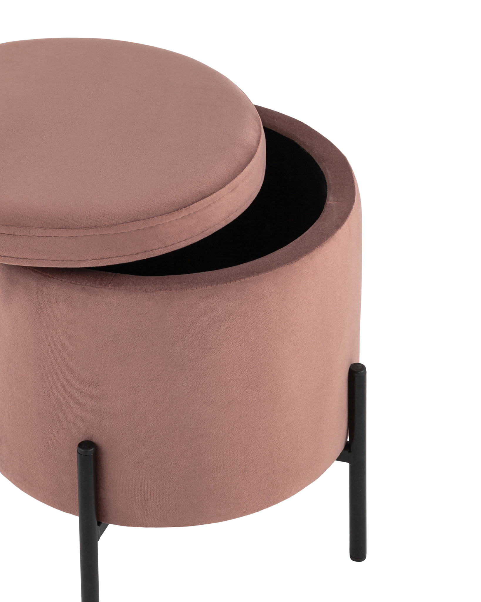 Пуф Грейс с ящиком велюр пыльно-розовый Stool Group
