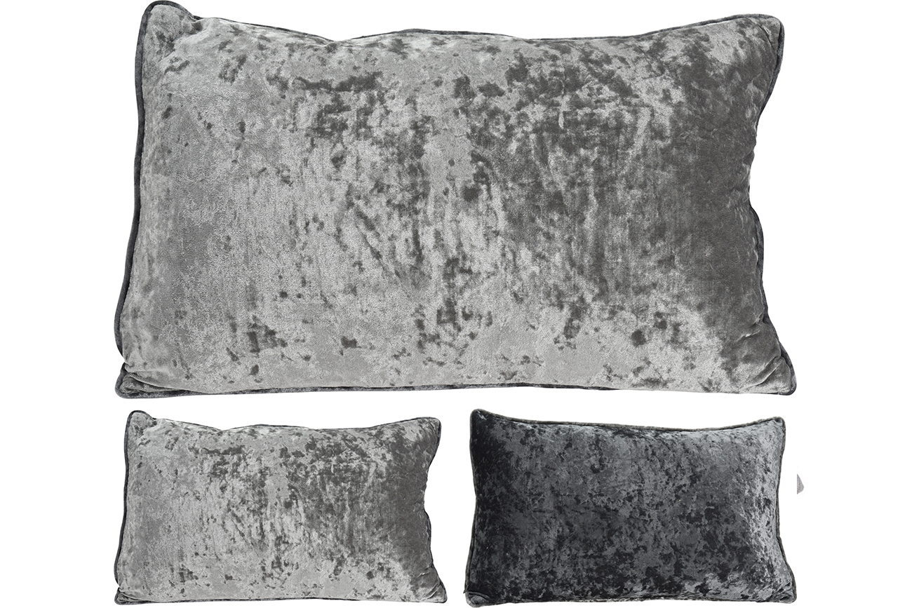 Подушка велюровая 30*50см серебристо-серая Garda Decor AAE322640