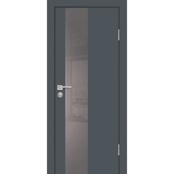 Межкомнатная дверь Graf P-6 серый лакобель Графит (2000 х 800)
