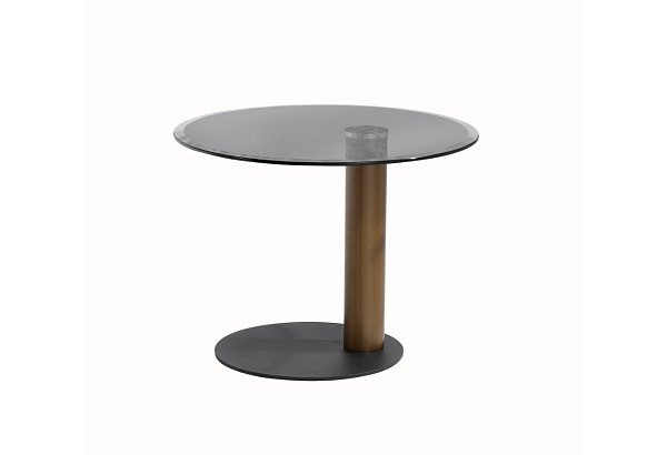 Стол журнальный круглый с темным стеклом Garda Decor 76AR-24200