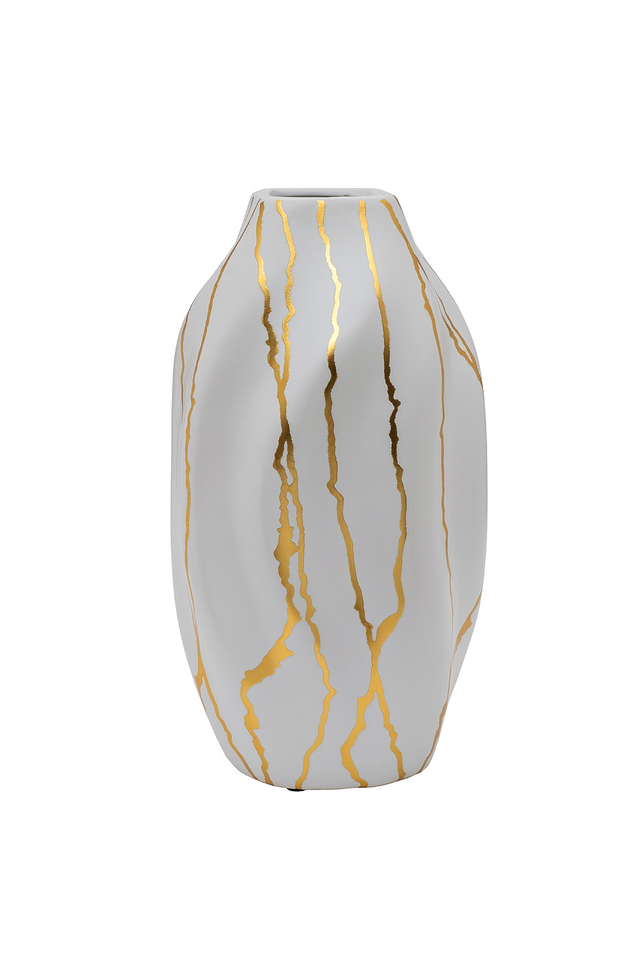 Ваза керамическая белая с золотым декором Garda Decor 18H3410