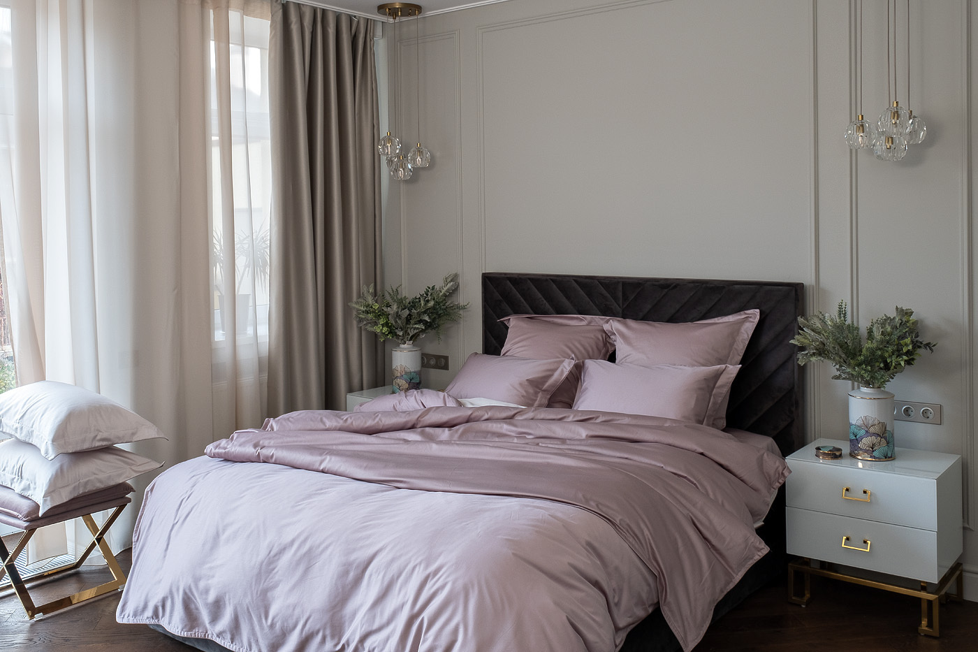 Пододеяльник сатиновый "Видение" 215х150см пудреная роза Garda Decor 107TD- D0030G-POD ROS