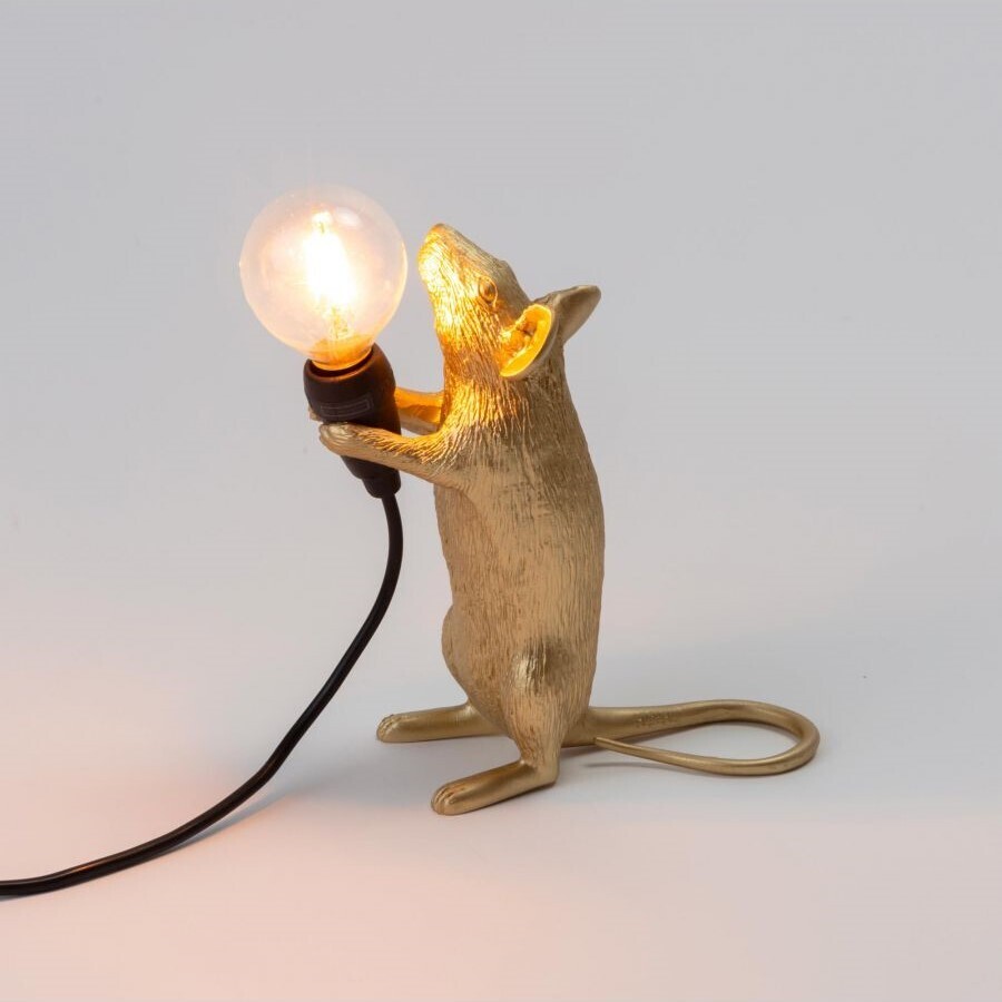 Настольная лампа Seletti Mouse Lamp Standing GOLD USB 15230