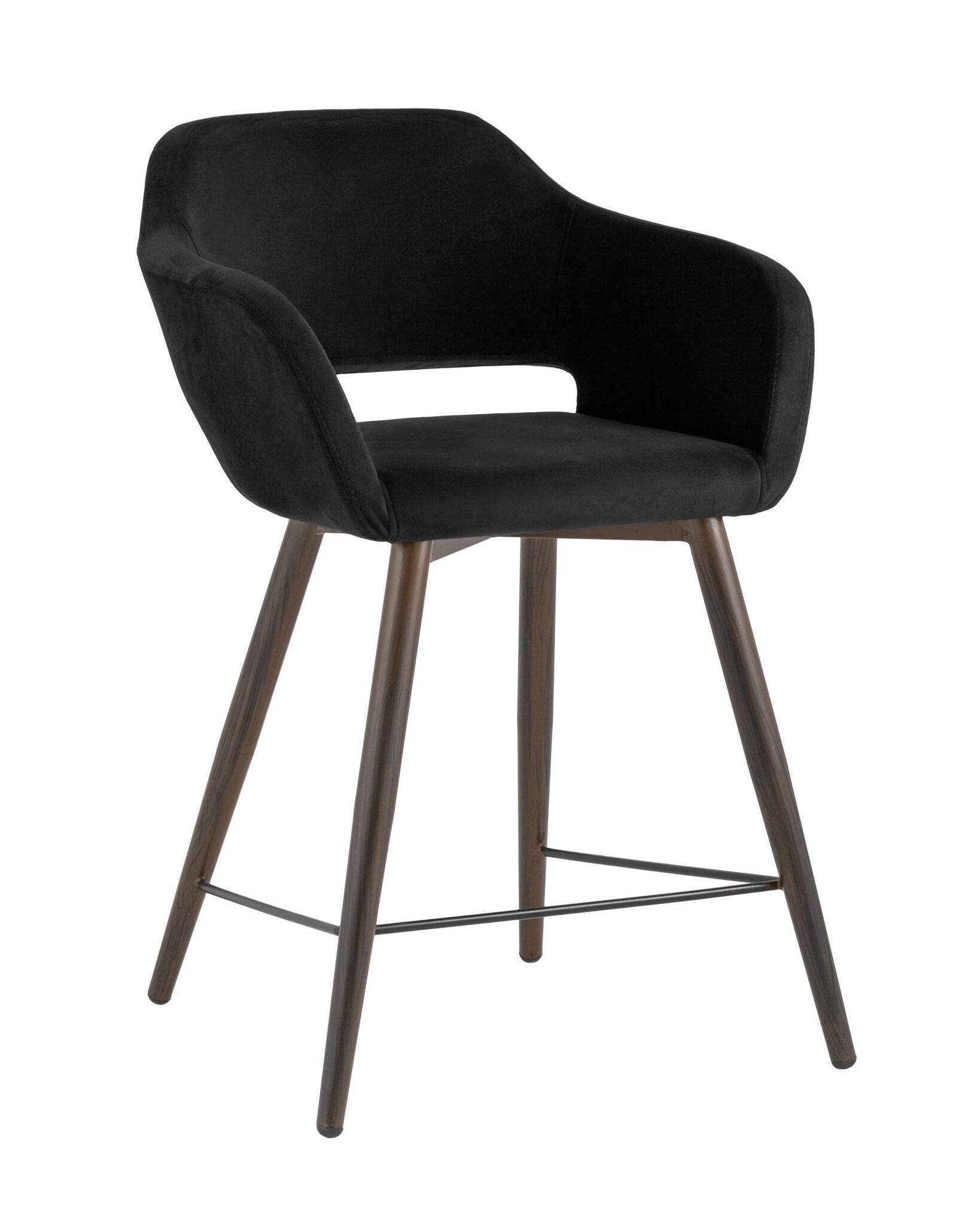 Стул полубарный Саймон велюр черный Stool Group