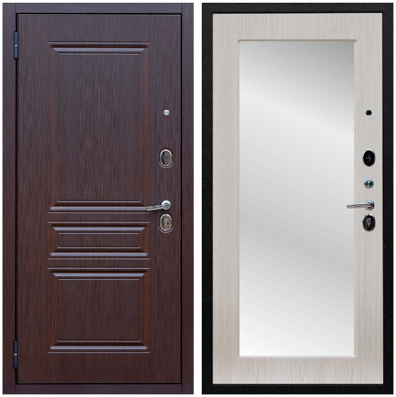 Дверь входная Graf Экстра МДФ 10 мм ФЛ-243 Лиственница шоколад / МДФ 10 мм ФЛЗ пастораль Дуб беленый