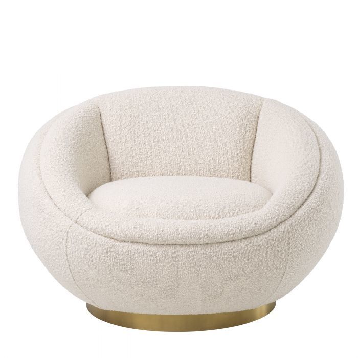 Вращающееся кресло Eichholtz Bollinger bouclé cream 114819