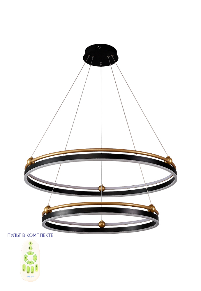 Люстра Crystal Lux FERNANDO SP123W LED D600+800 BLACK/GOLD