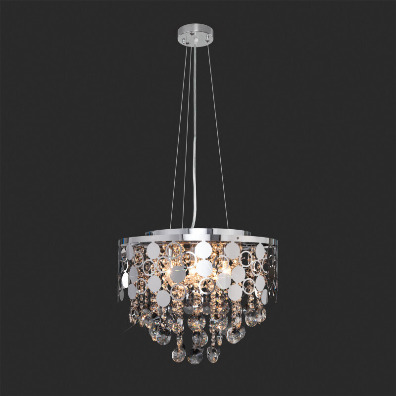 Каскадная люстра Eurosvet 10123/6 хром/прозрачный хрусталь Strotskis Smart (10114/6)