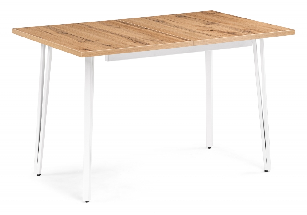 Стол деревянный Woodville Денвер Лофт 120(160)х75х75 25 мм дуб вотан / белый матовый 506948