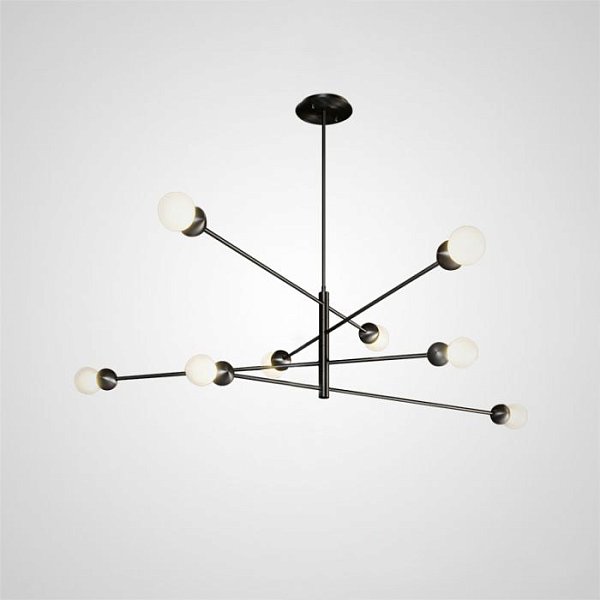 Люстра на штанге SALME L8 A Black by ImperiumLoft