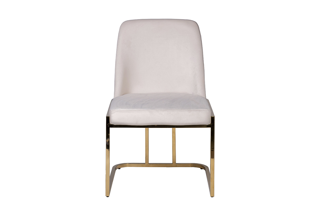 Стул обеденный велюровый кремовый/золото Garda Decor GY-DC8365GOLD-CR