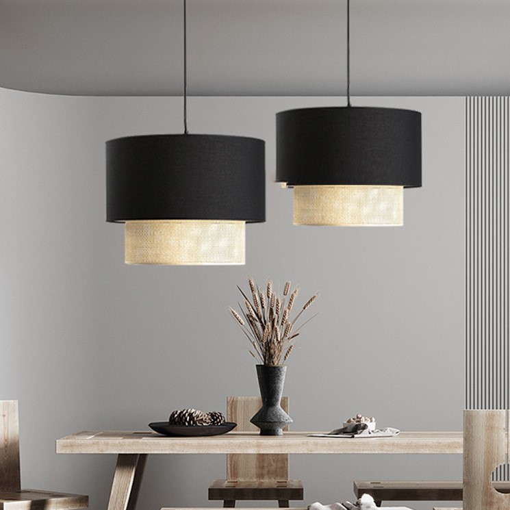 Подвесной светильник Ottar Wicker Black lampshade by ImperiumLoft