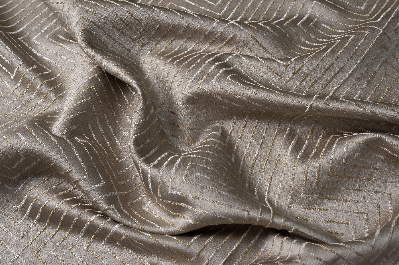 Ткань портьерная GLOSS бежевая Garda Decor 142DDH-1945260-GLOSS BEG