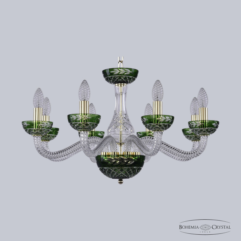 Подвесная люстра Bohemia Ivele Crystal 1309/8/240 G Cl/Clear-Green/H-1J