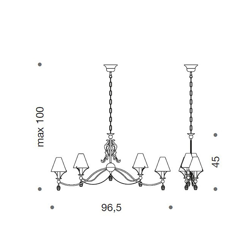 Люстра IDL 397/4SL mother of pearl with gold/white