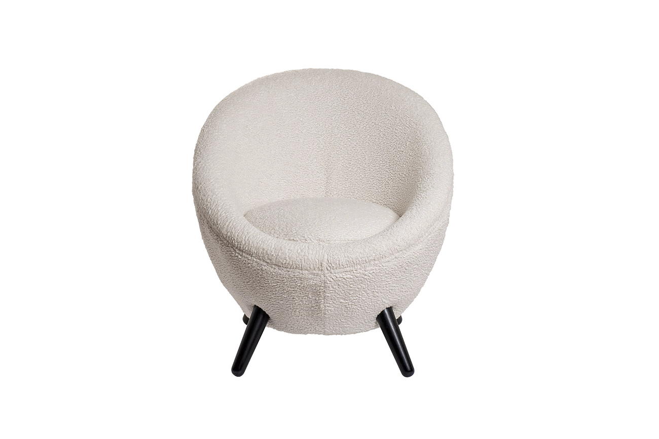 Кресло кремовое искусственный каракуль Garda Decor 48MY-2746 CRE