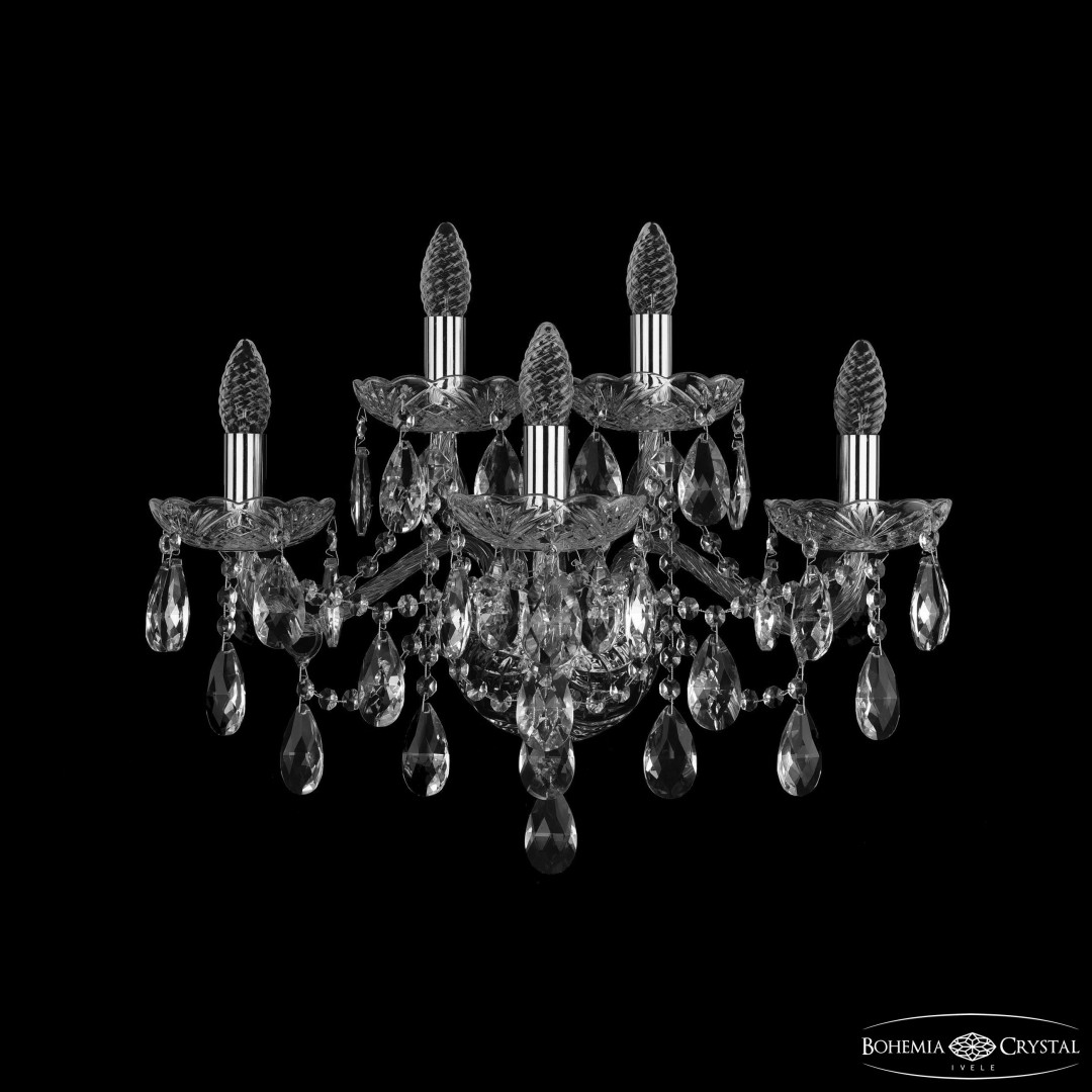 Бра хрустальные 1415B/3+2/200/XL Ni Bohemia Ivele Crystal