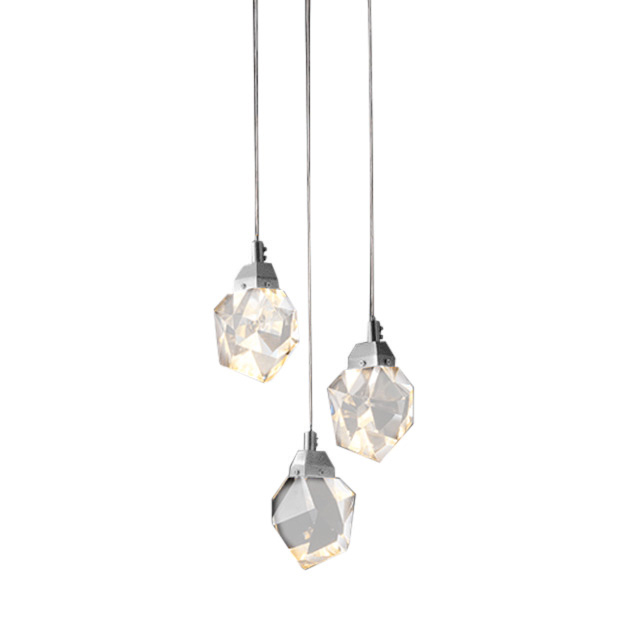 Подвесной светильник  Delight Collection Crystal rock 3 chrome