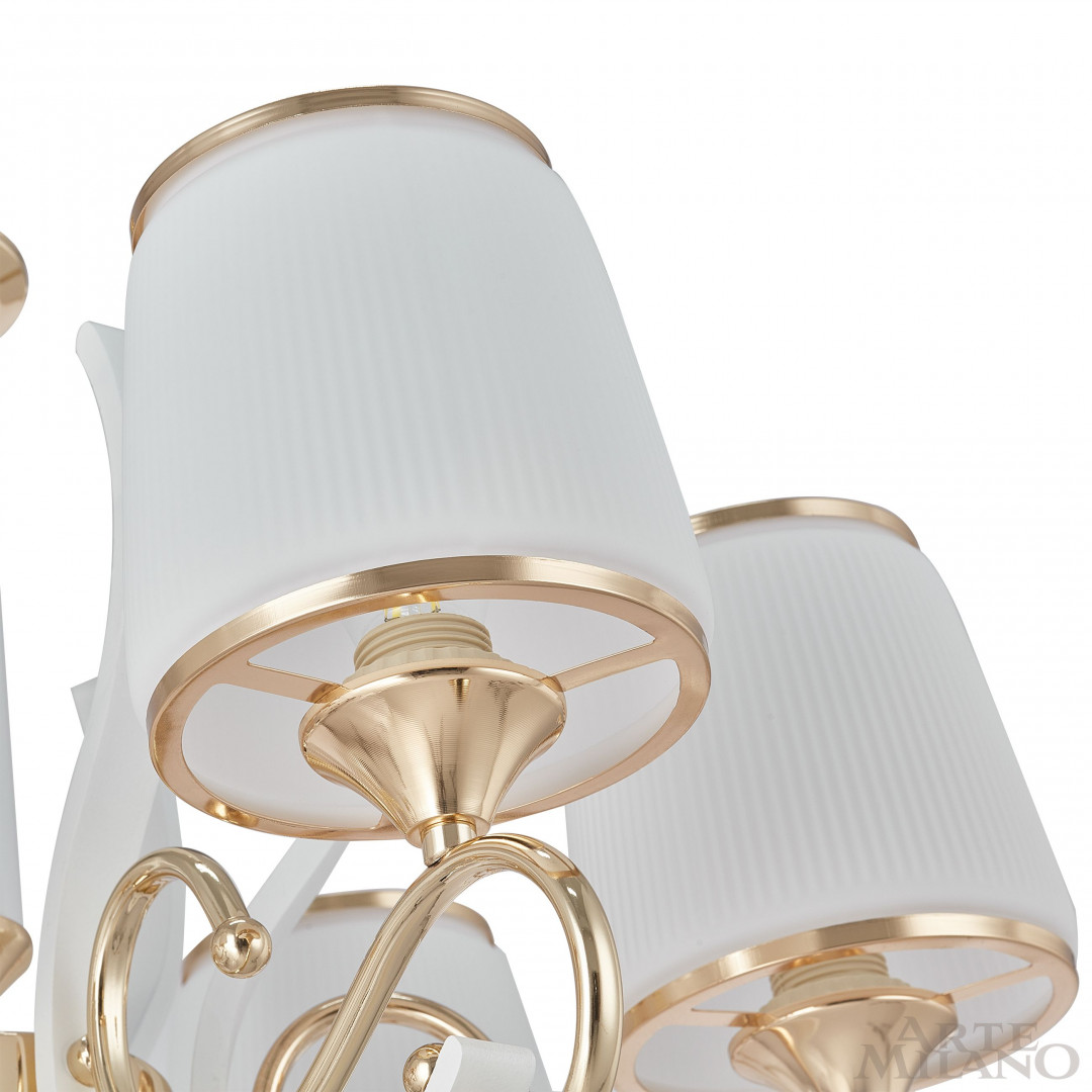 Люстра подвесная с плафонами 303857/8 Wh/Gd Arte Milano