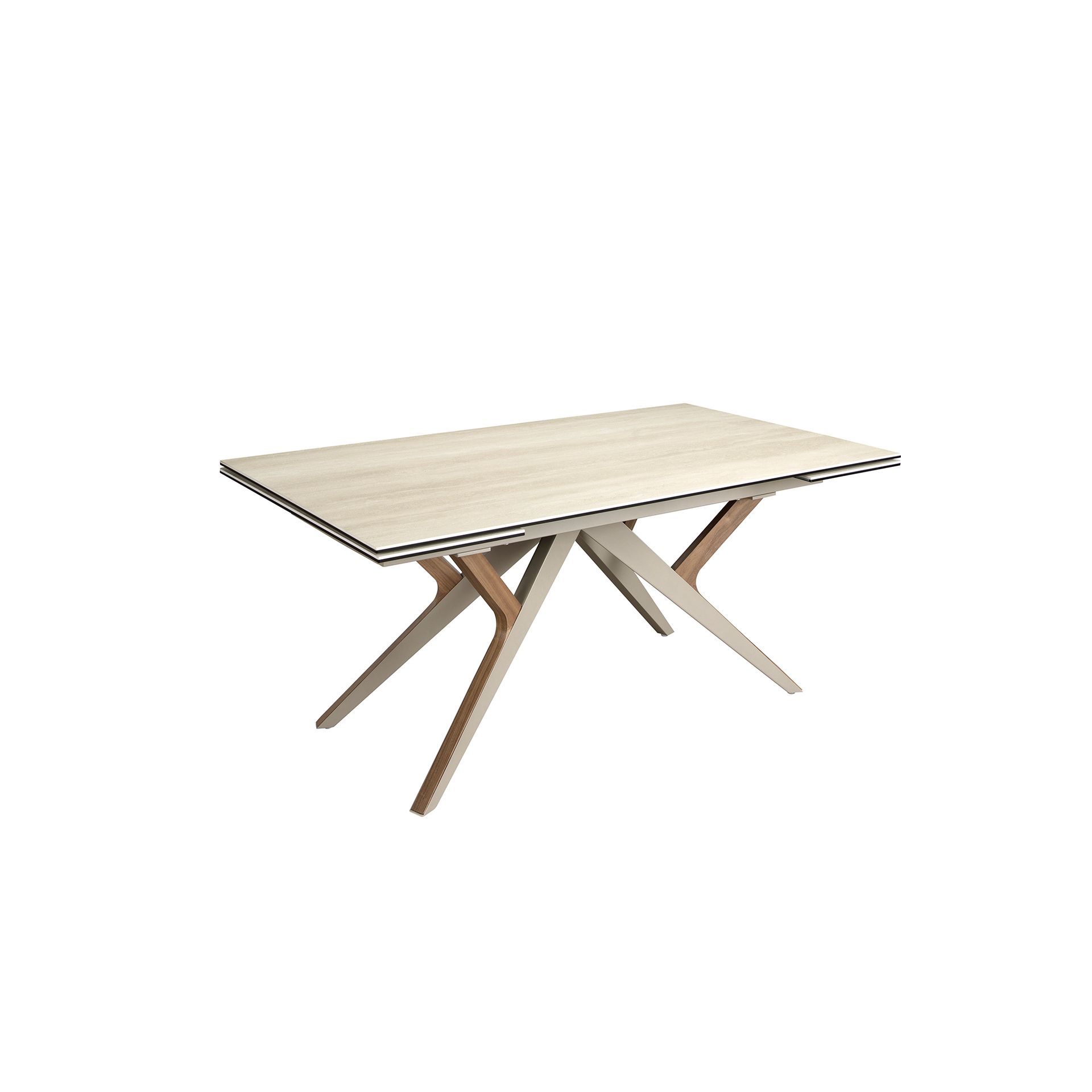 Раздвижной обеденный стол 1155 из керамики, стали и шпона ореха Angel Cerda