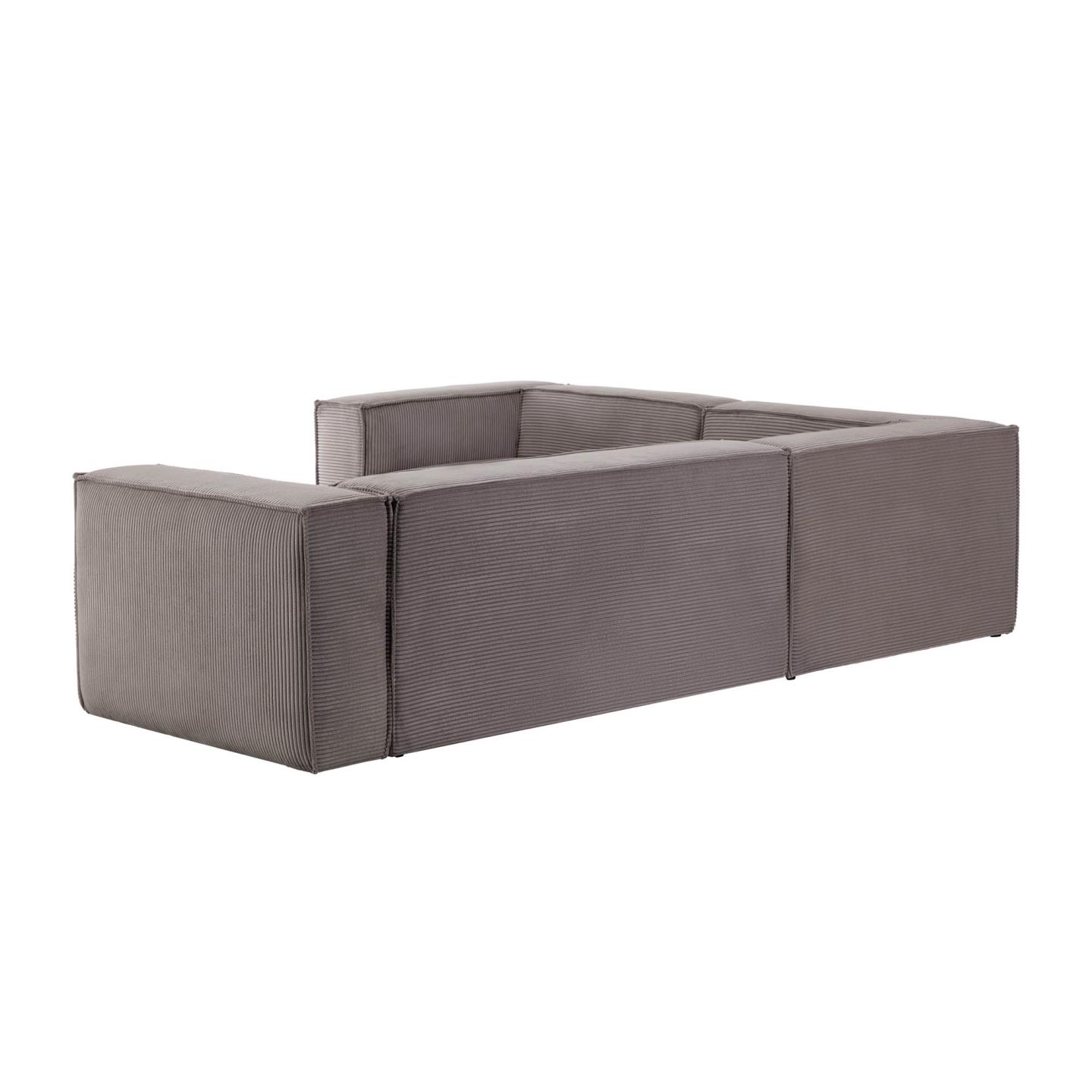 Угловой 4-х местный диван Blok серый вельвет 320 x 230 cm La Forma 92285